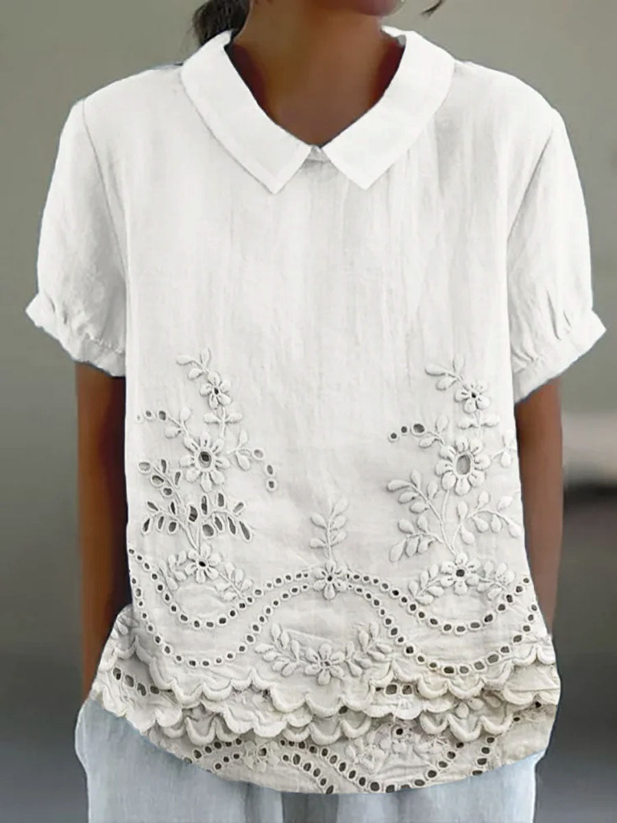 Amanda | Floral Embroidered Shirt