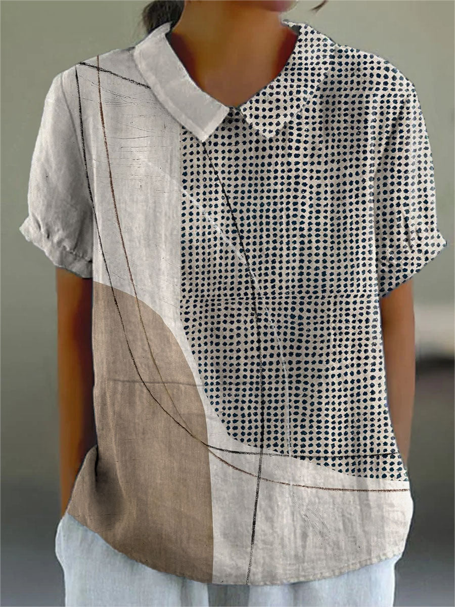 Isa | Shirt with Abstract Dots and Lines