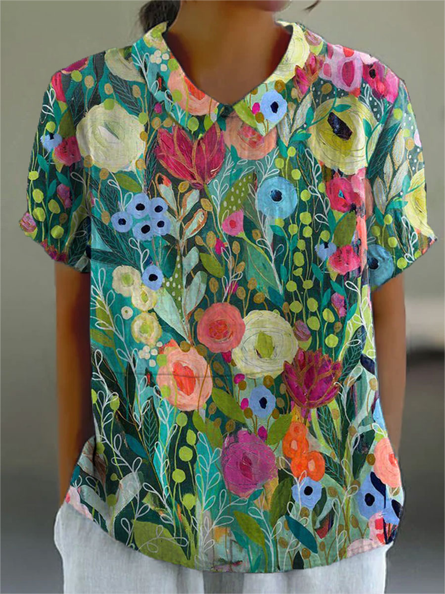 Kim | Watercolor Floral Shirt