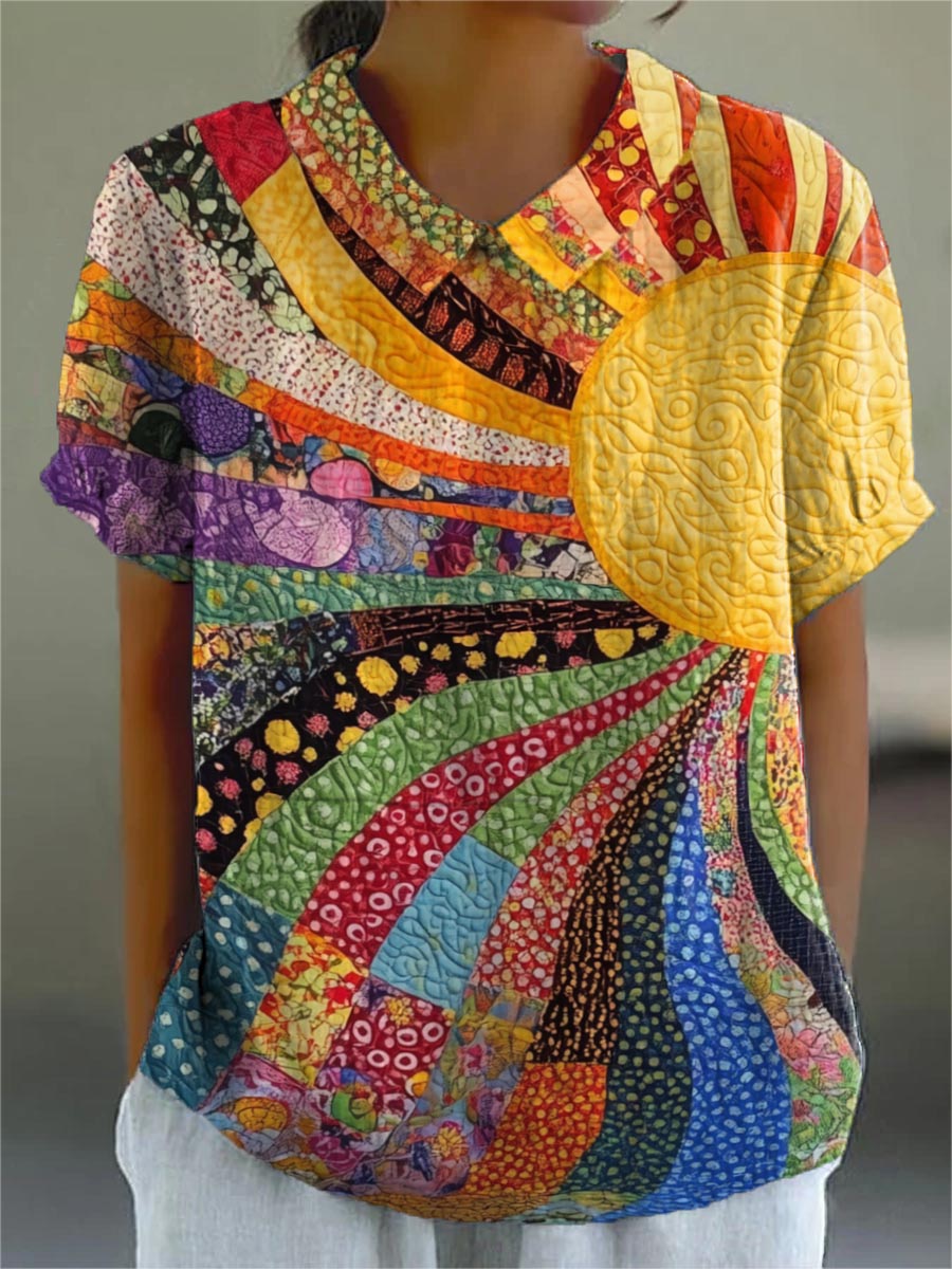 Isla | Sunburst Patchwork Shirt