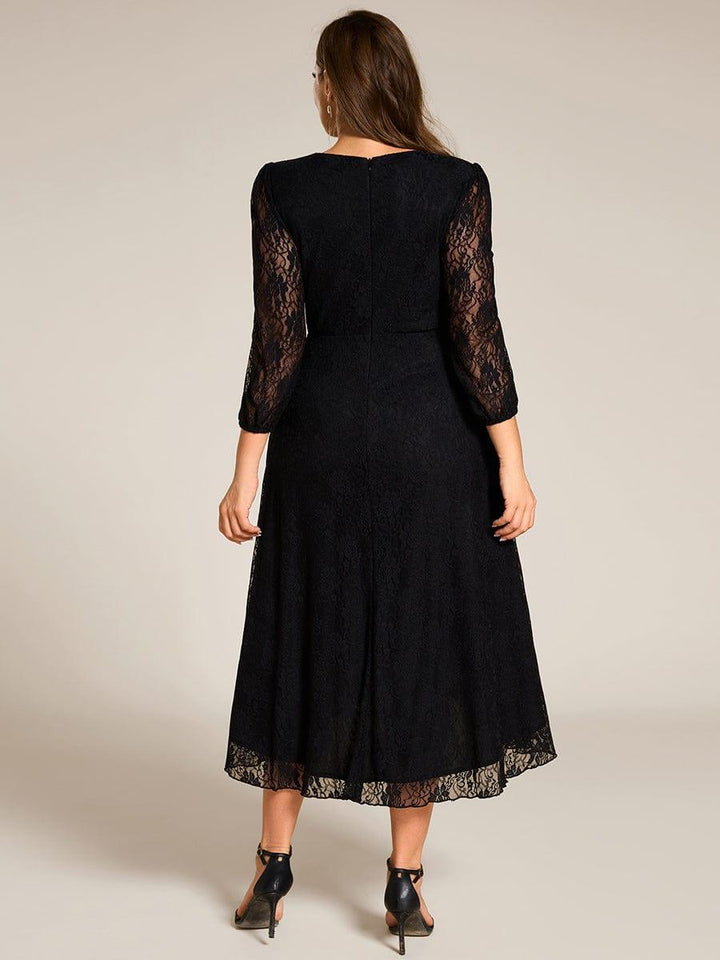 pretty CAMILLE|Plus Size High-Low Lace Wedding Guest Dress(Final Sale)