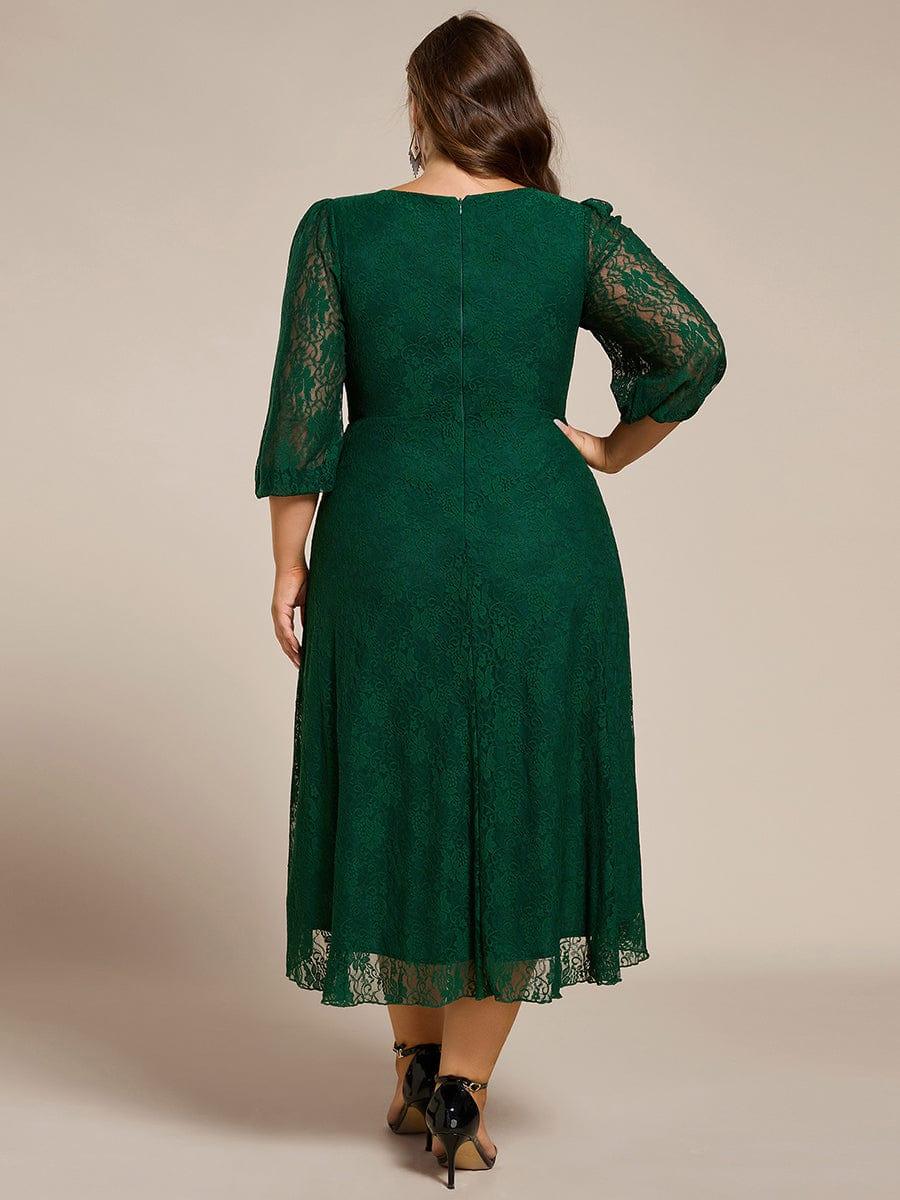 pretty CAMILLE|Plus Size High-Low Lace Wedding Guest Dress(Final Sale)
