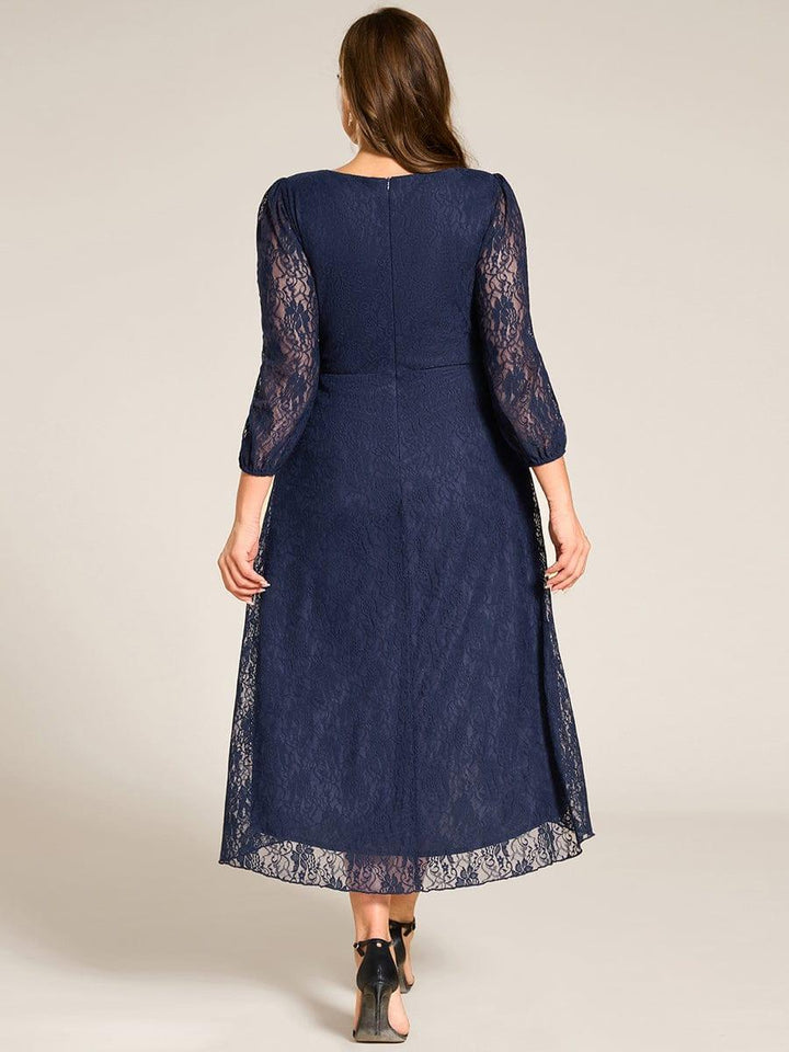 pretty CAMILLE|Plus Size High-Low Lace Wedding Guest Dress(Final Sale)