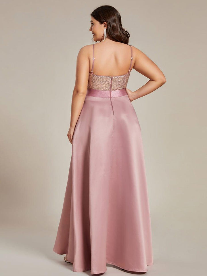 pretty ALYNA|Sparkly Plus Size Prom Dresses for Women with Irregular Hem (Final Sale)