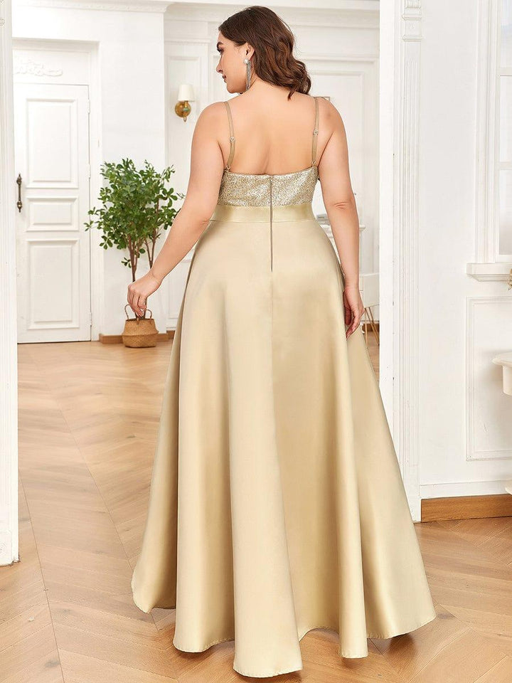 pretty ALYNA|Sparkly Plus Size Prom Dresses for Women with Irregular Hem (Final Sale)