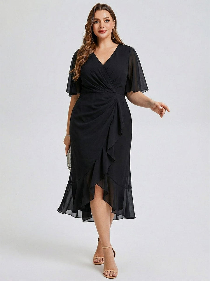 pretty FLORENCIA|Plus Size Floral Chiffon Wedding Guest Dress