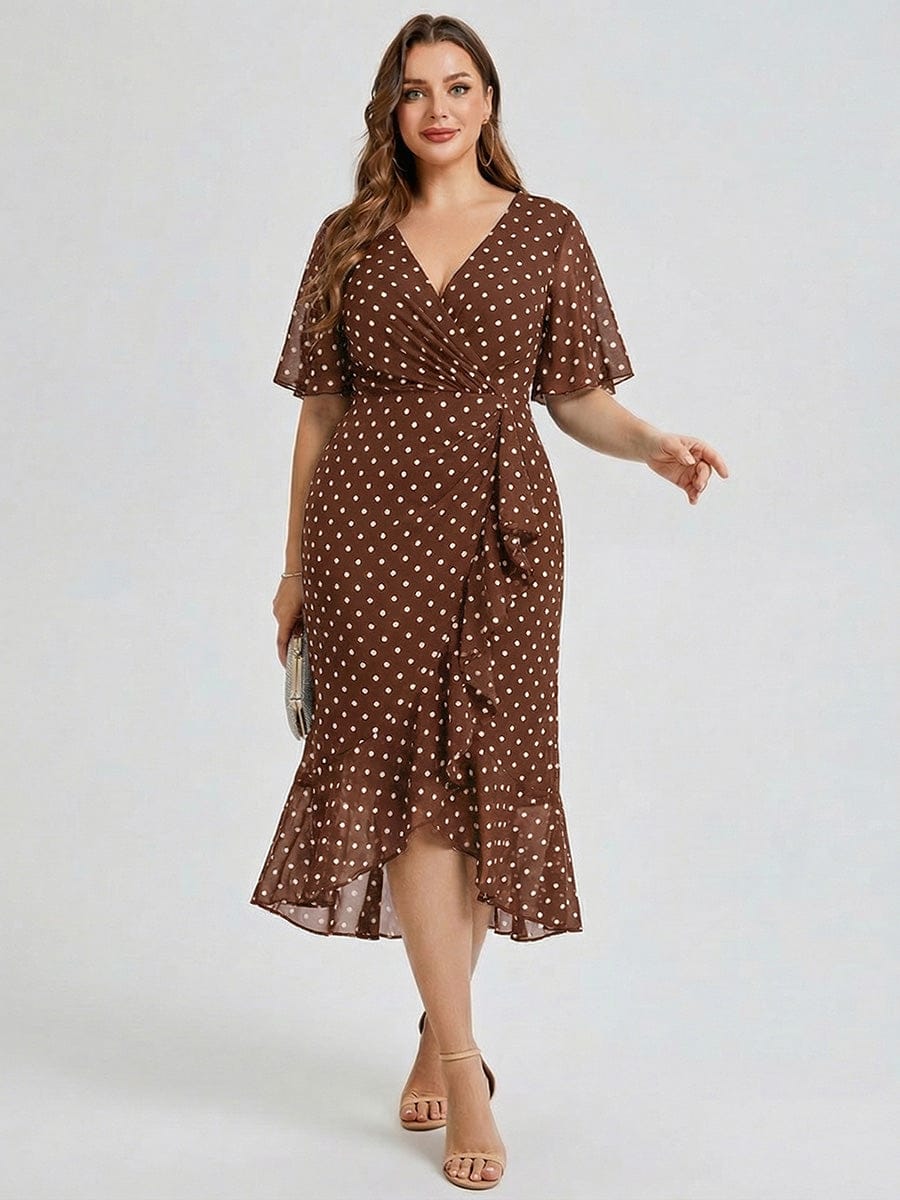 pretty FLORENCIA|Plus Size Floral Chiffon Wedding Guest Dress