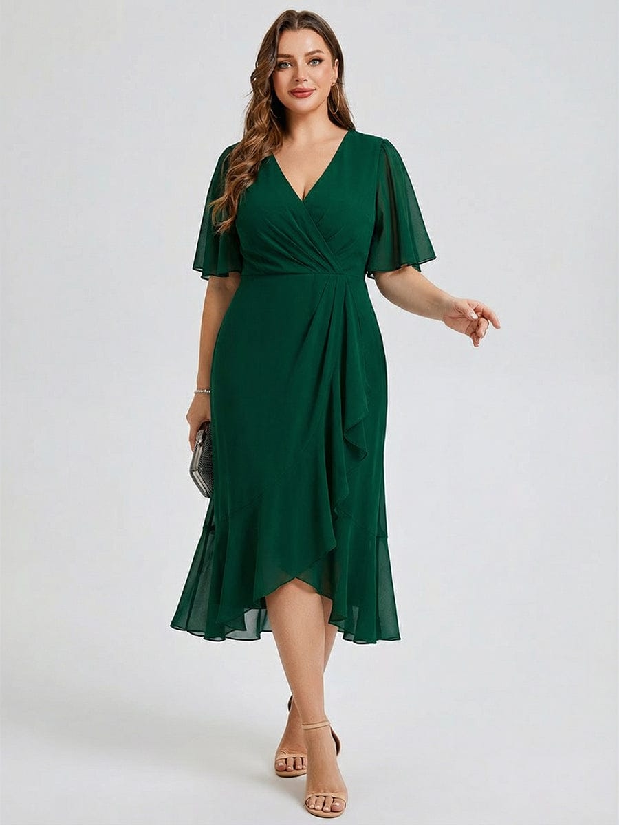 pretty FLORENCIA|Plus Size Floral Chiffon Wedding Guest Dress