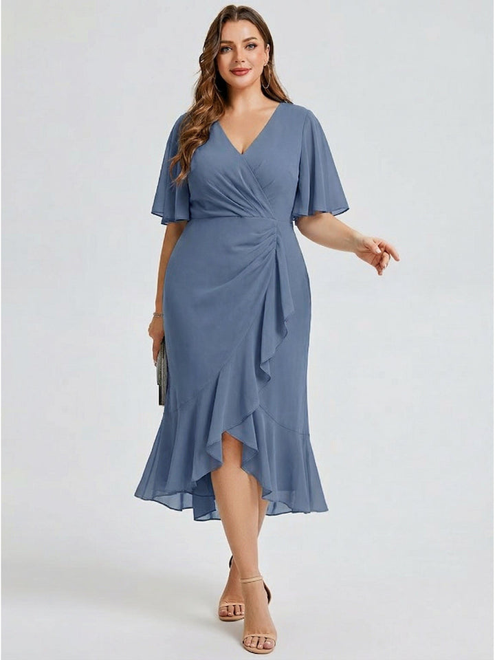pretty FLORENCIA|Plus Size Floral Chiffon Wedding Guest Dress