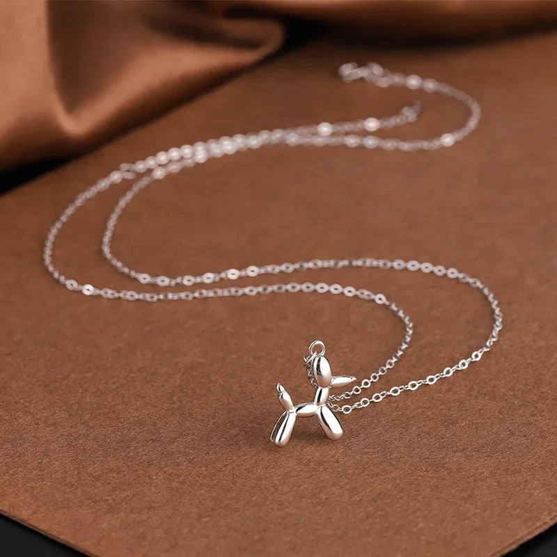 Gold-Tone Balloon Dog Pendant Necklace