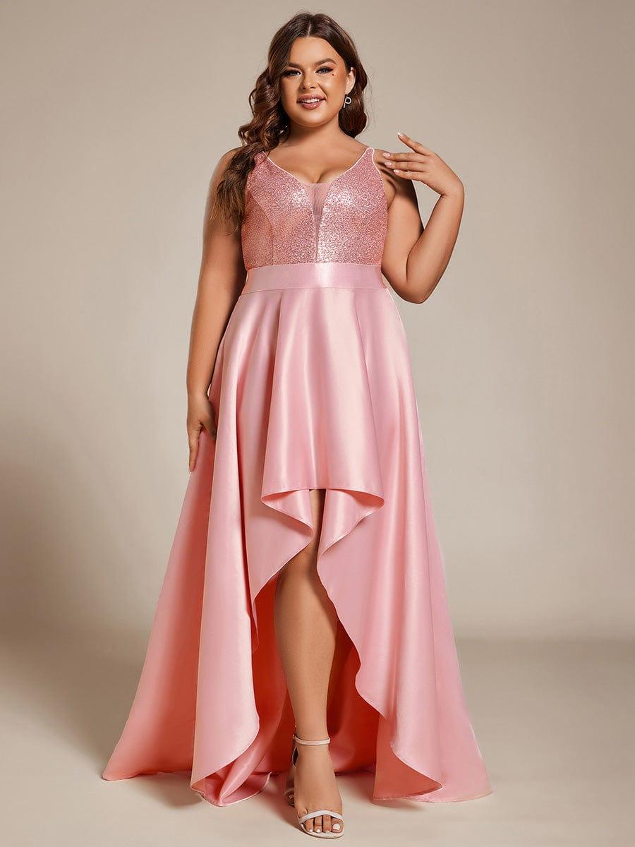 pretty ALYNA|Sparkly Plus Size Prom Dresses for Women with Irregular Hem (Final Sale)