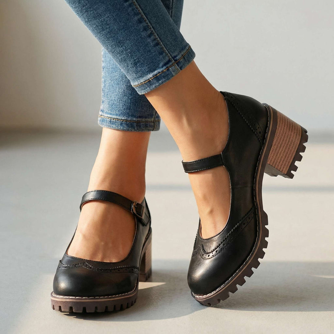Amelia T-Strap Mary Jane Heels.