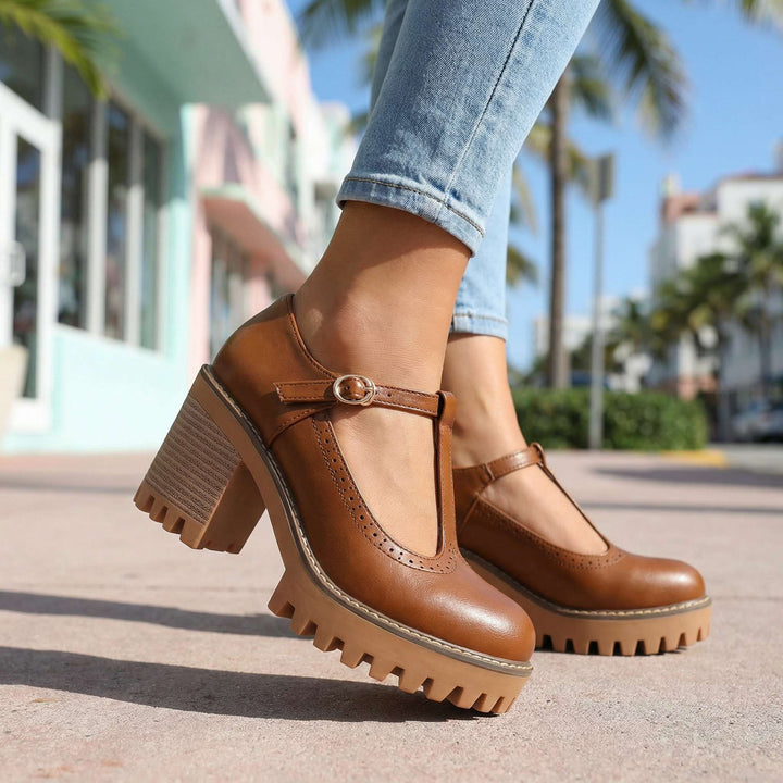 Jasmine Classic T‑Strap Mary Jane Heels
