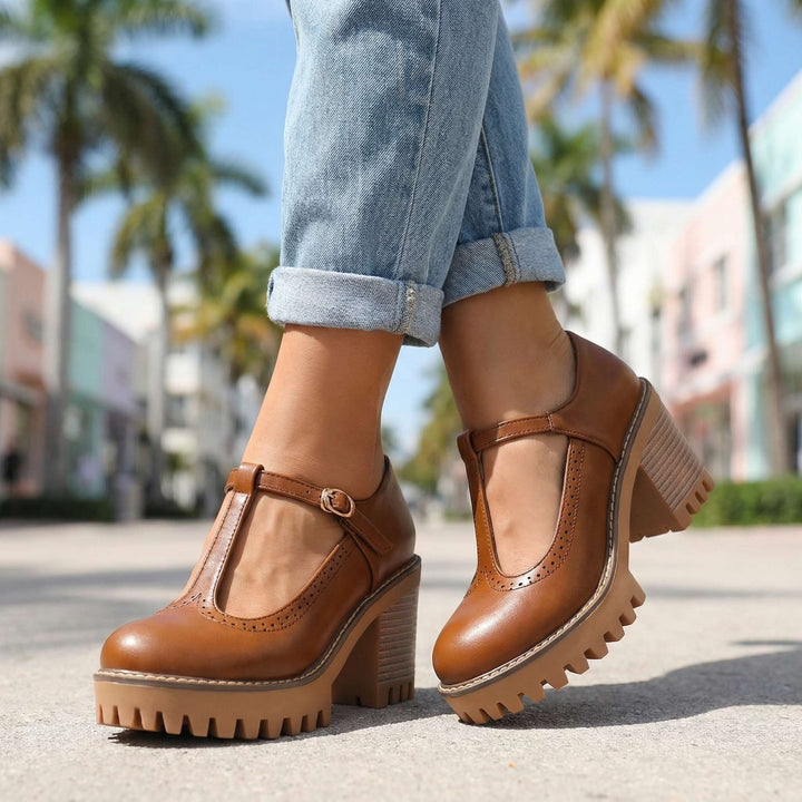 Jasmine Classic T‑Strap Mary Jane Heels