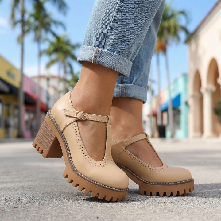 Jasmine Classic T‑Strap Mary Jane Heels