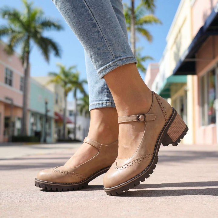 Amelia T-Strap Mary Jane Heels.