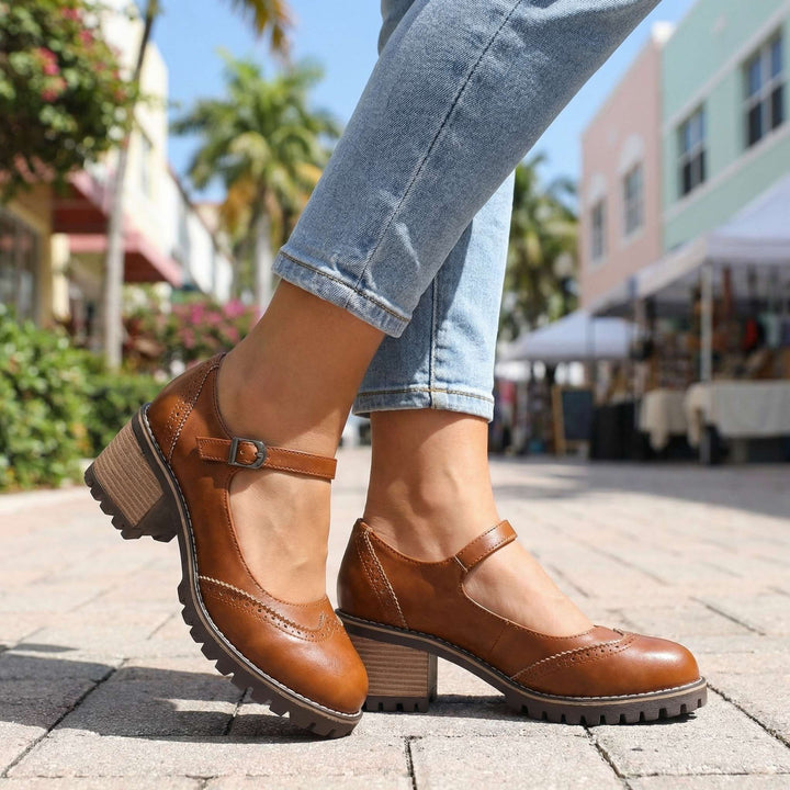 Amelia T-Strap Mary Jane Heels.