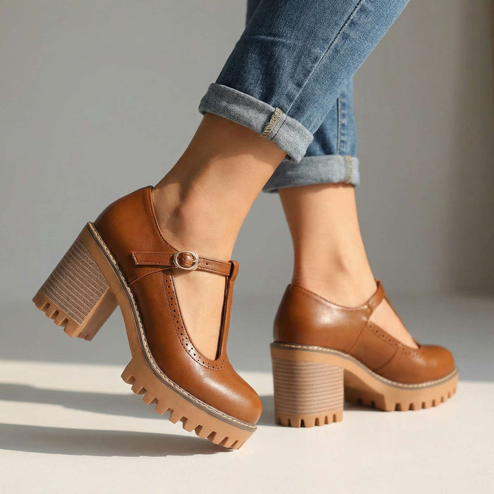 Jasmine Classic T‑Strap Mary Jane Heels