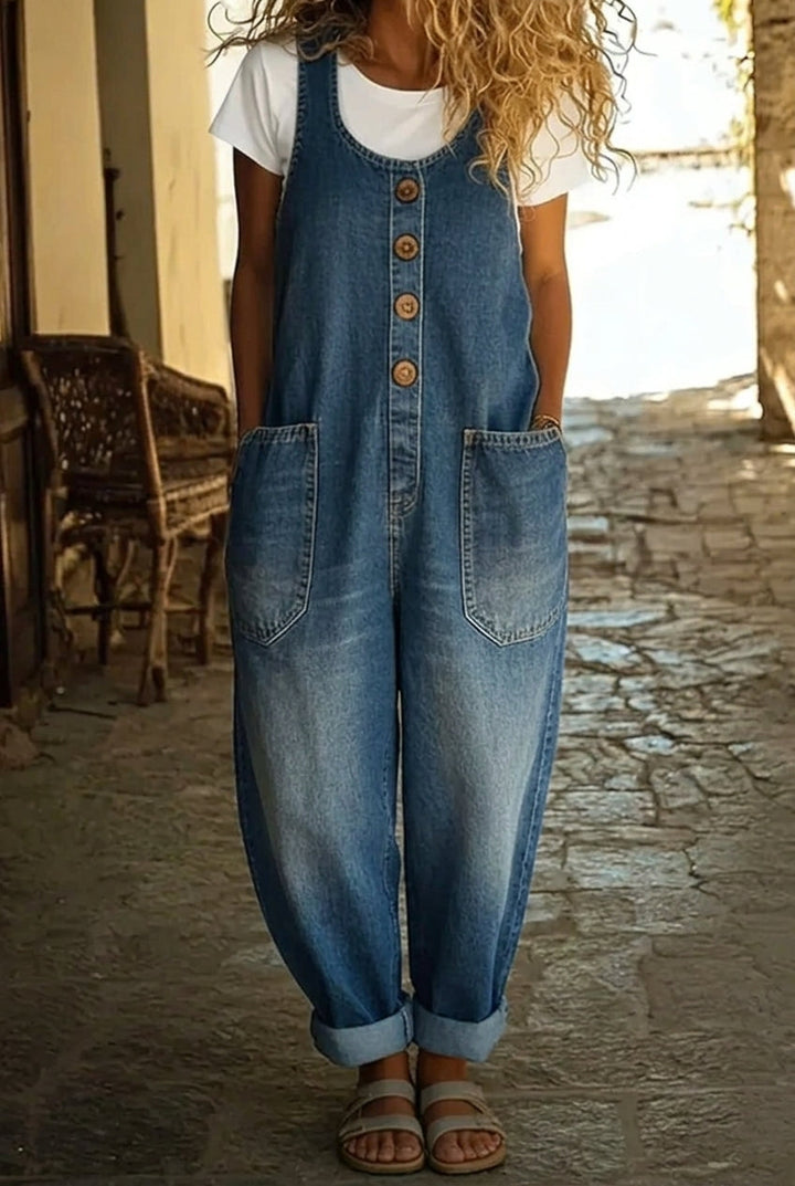 Lisa – Vintage Cotton Denim Jumpsuit