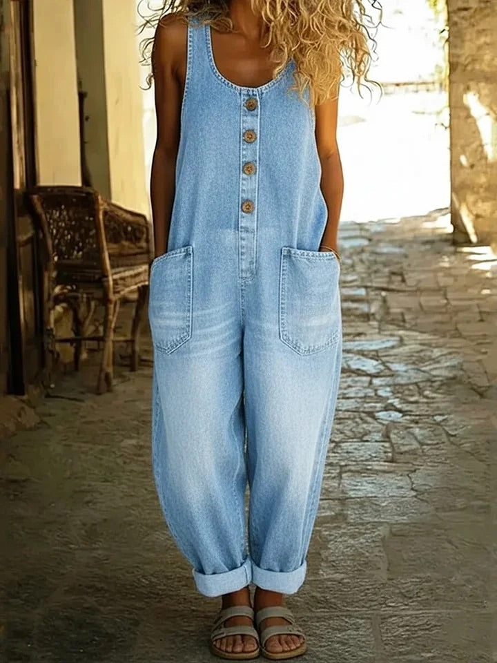 Lisa – Vintage Cotton Denim Jumpsuit